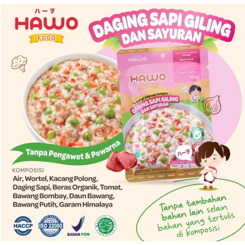 SNAC28 HAWO FOOD MAKANAN BAYI BUBUR SIAP SAJI BAYI