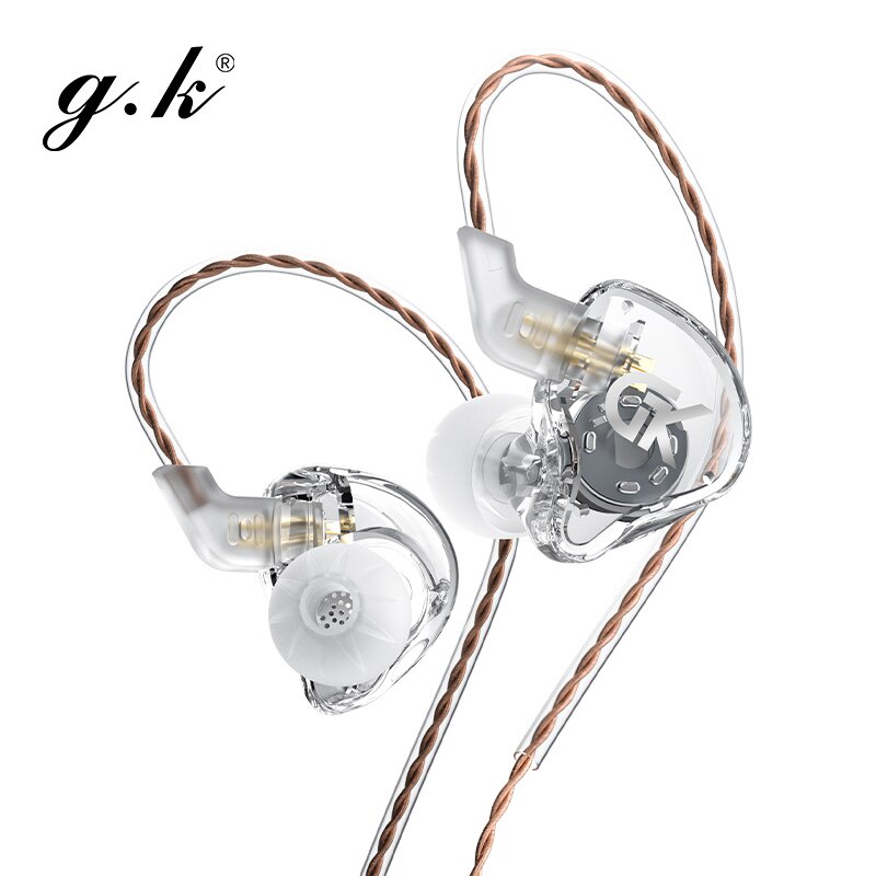 GK GST Headset 1BA+1DD Drivers Hybrid HiFi Bass Earbuds Wired Headphones In-Ear Monitor Noise Cancelling Game Sport Earphones