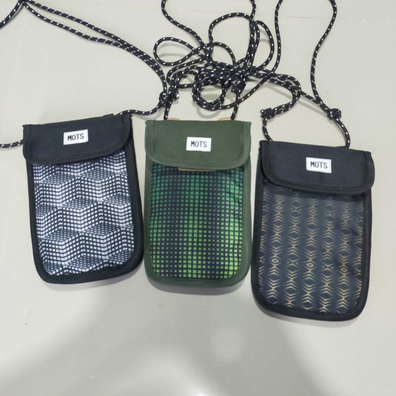 Tas Dompet Hanging Wallet Gantung Leher HP Kartu Koin Uang Paspor Selempang Pria Tas Selempang Hp Vi