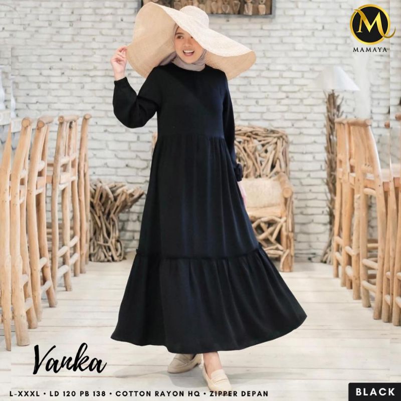 Twosister.stuff Gamis Vanka Gamis Polos Dress Vanka Dress Polos Midi Dress Polos Dress Rayon Gamis R