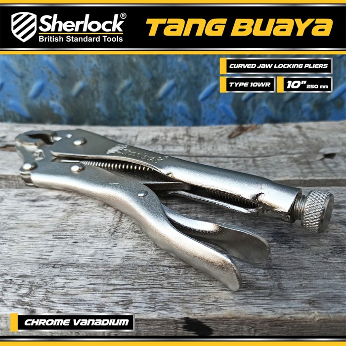 Tang Buaya Sherlock 10 Inch Locking Plier Curve Jaw Type WR CR-V 250mm