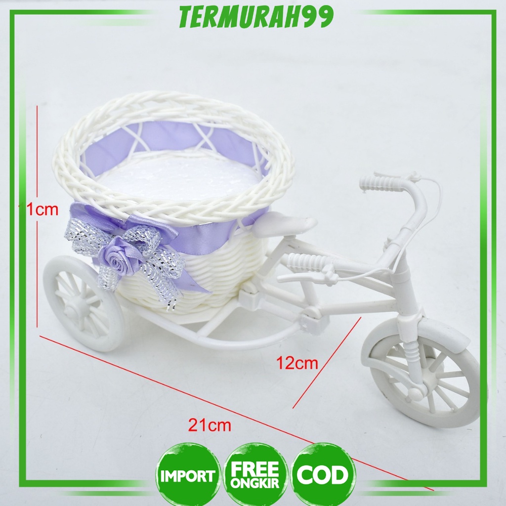 TM99 / COD POT BUNGA ROTAN. POT BUNGA SEPEDA P9993