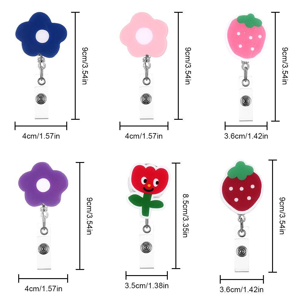 Top Klip Holder Lencana Motif Strawberry / Bunga Untuk Aksesoris Alat Tulis Pelajar