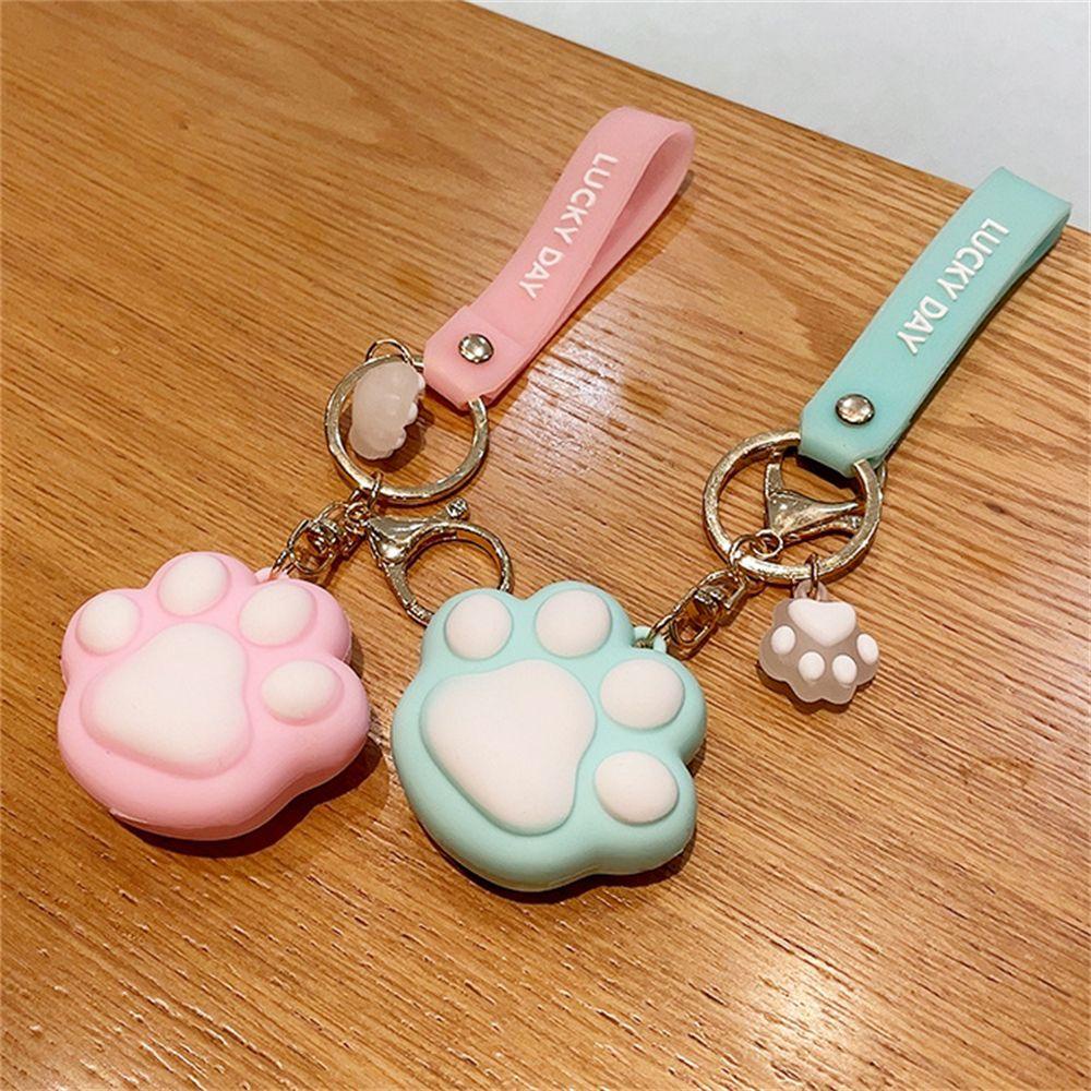 Lanfy Gantungan Kunci Paw Kucing Kemasan PVC Khusus Dekorasi Aksesoris Interior Ransel Liontin Handbag Decor