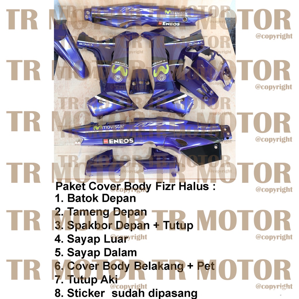 Cover Body Fizr F1zr Movistar Biru Full Set Halus Cover Bodi Yamaha Fiz r