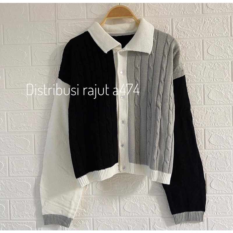 ZIGGY CARDIGAN CABLE COMBOMIC KERAH ATASAN WANITA