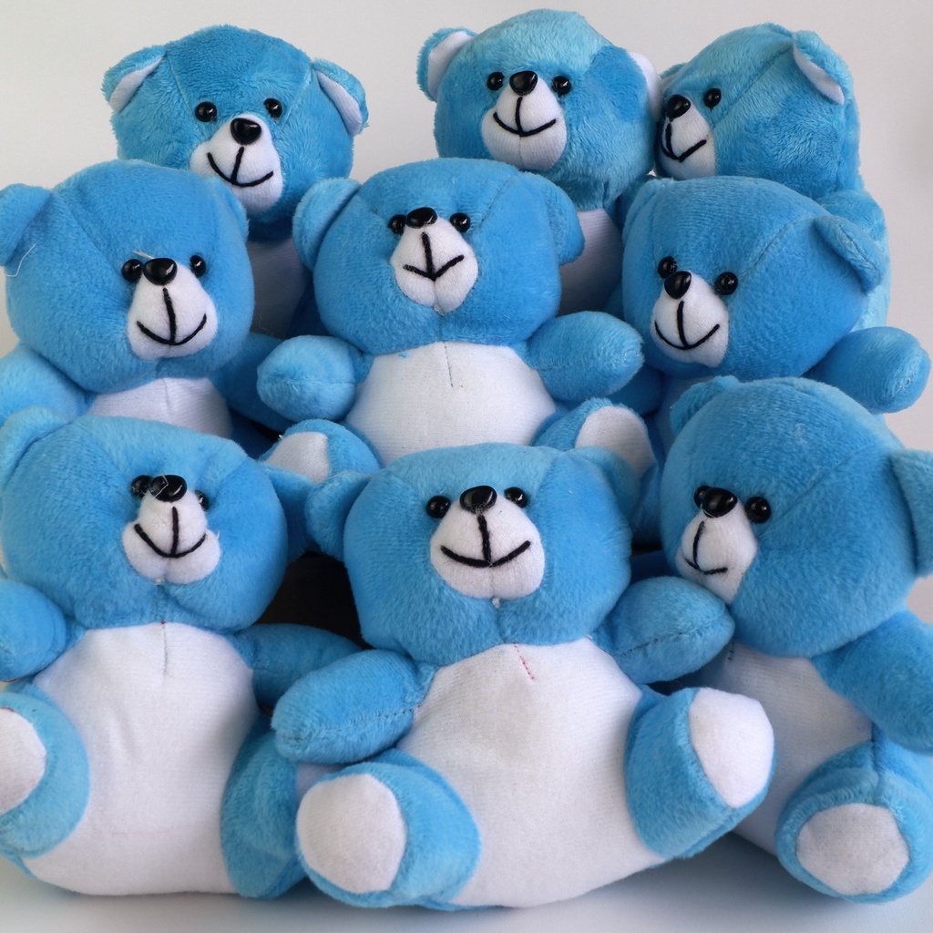 Boneka Capit Teddy Bear Biru Murah Ukuran 15 CM murah untuk buket wisuda / boneka mini / boneka buke