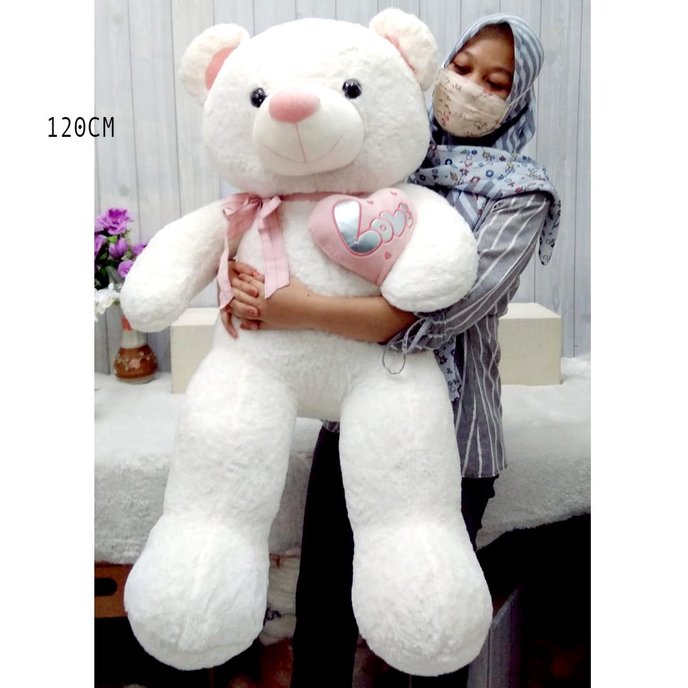 boneka teddy bear love big giant besar warna pastel kado valentine ultah beruang tedy baby kids