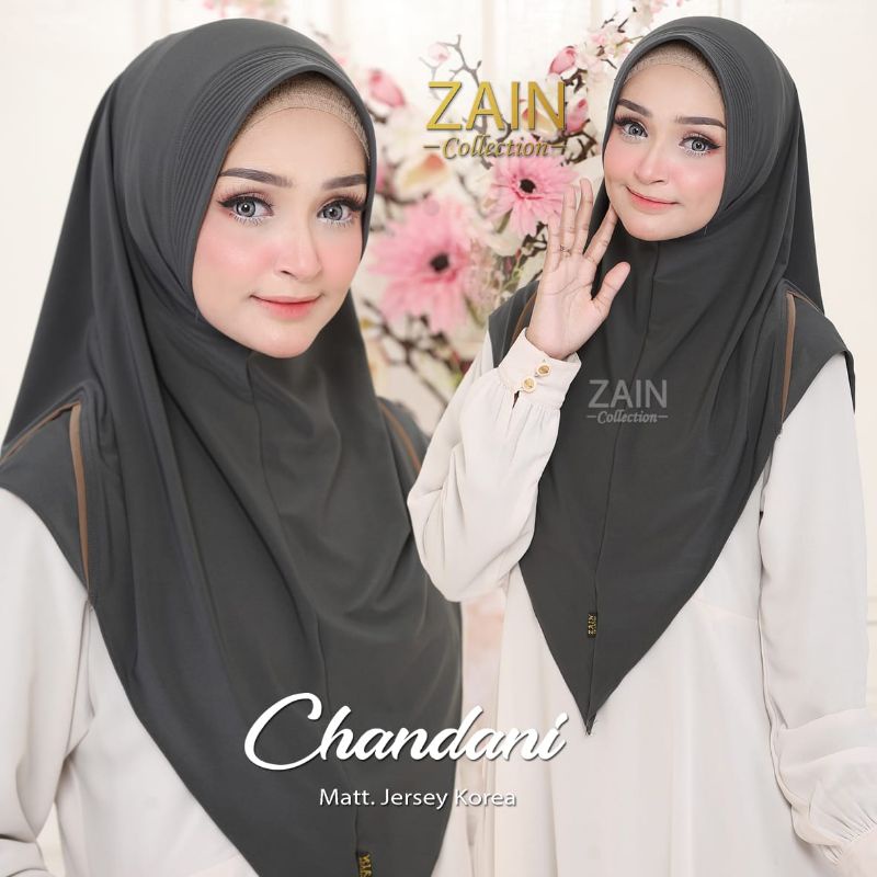 Hijab/Jilbab Instan jersey CHANDANI ORI ZAIN-DARK GREY