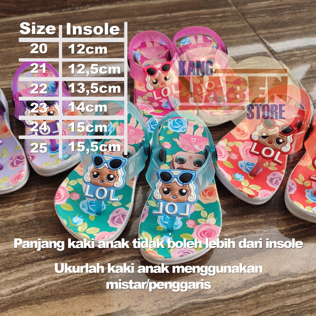 283E Sandal Jepit Tali Anak Bayi Karakter L0L Lucu Sendal Dulux