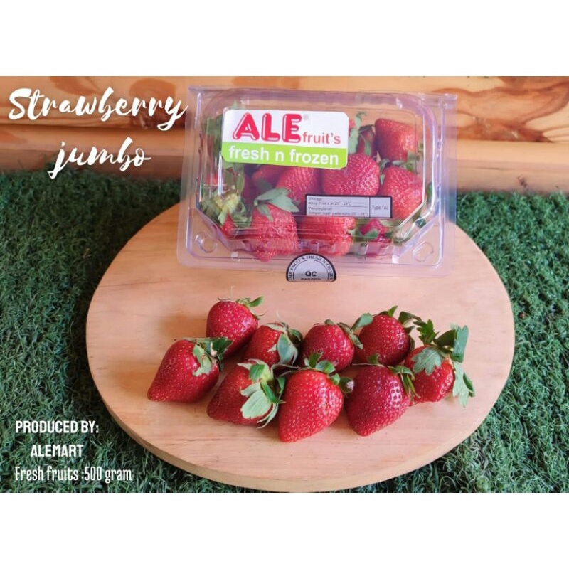 

Strawberry fresh grade jumbo 500 gram, stoberi, strawberry, strawbery