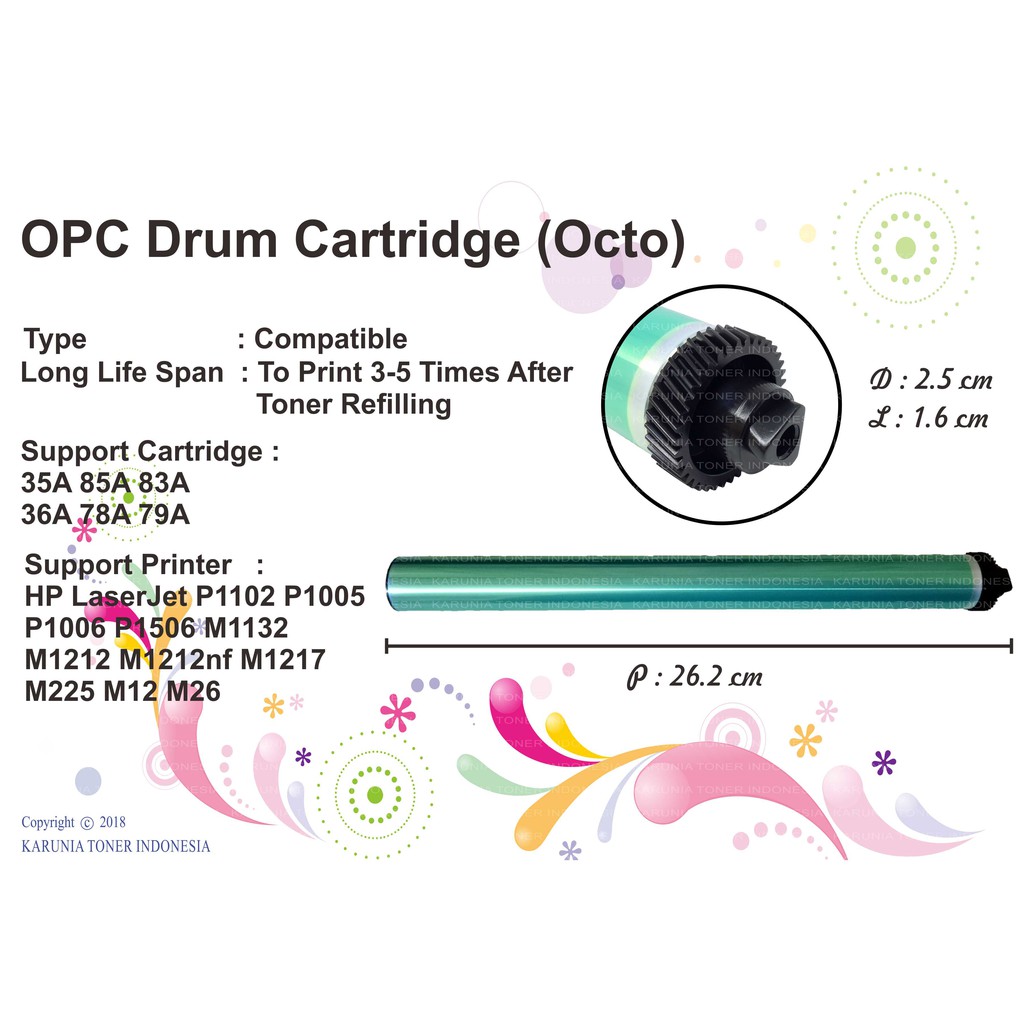 OPC Drum Toner Cartridge Octo HP 35A CB435A 85A CE285A 36A CB436A 78A