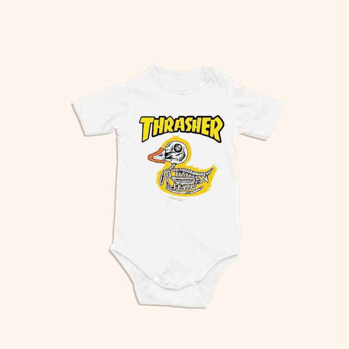Baju Bayi Jumper Bodysuits Katun Motif Thrasher Duck Jumpsuit Baby Newbors sd 12 Bulan