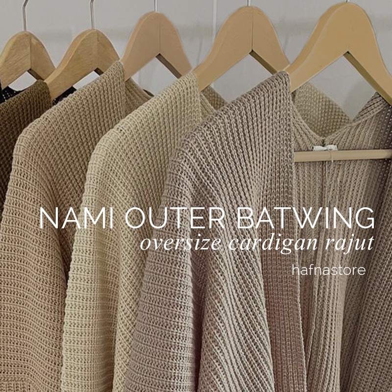 Nami outer batwing rajut premium /cardigan rajut motif seker-1