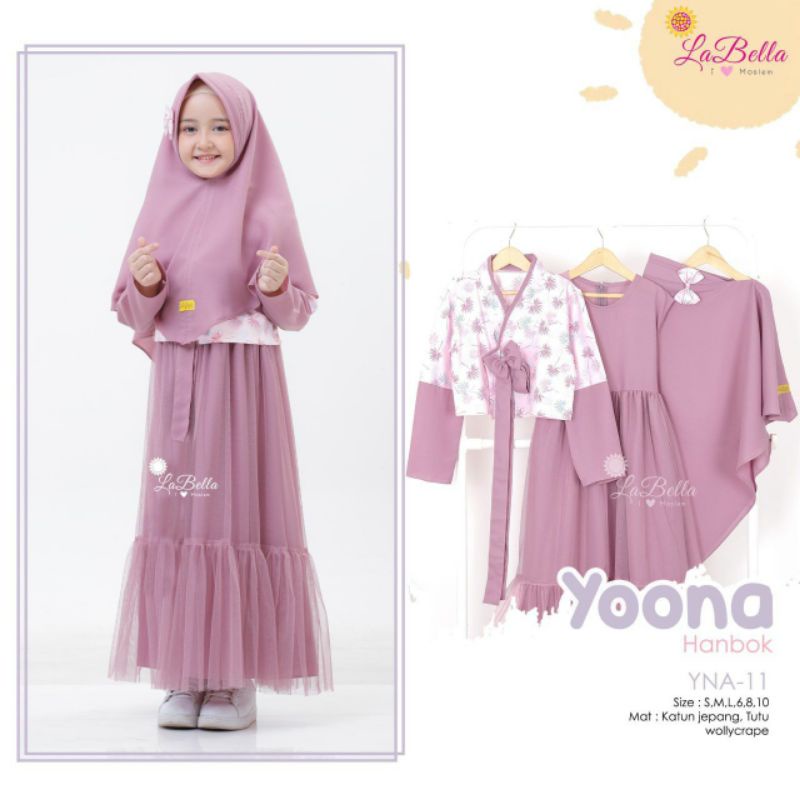 Gamis anak YOONA by LABELLA 2-11 tahun YNA-11 Purple