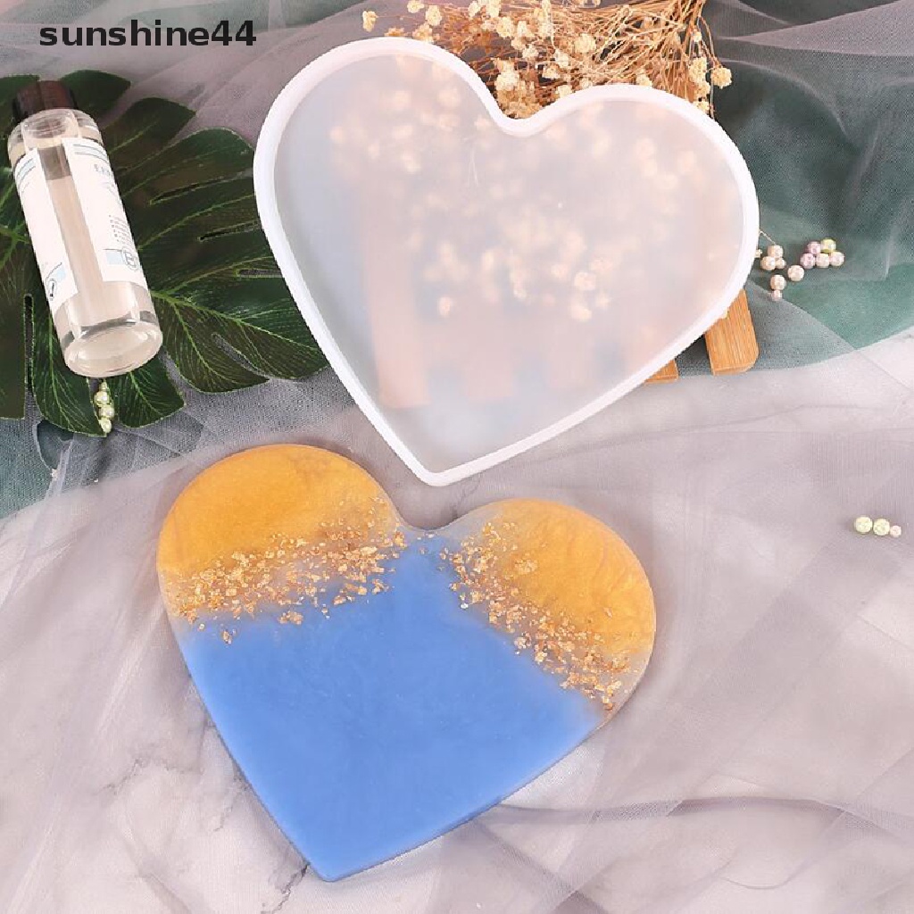 Sunshine Cetakan Resin UV Bentuk Hati Bahan Silikon Untuk Membuat Perhiasan DIY