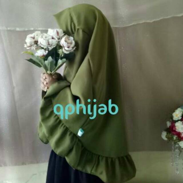 French khimar Anak model Ruffle (Rempel) hijab syari cadar flexible