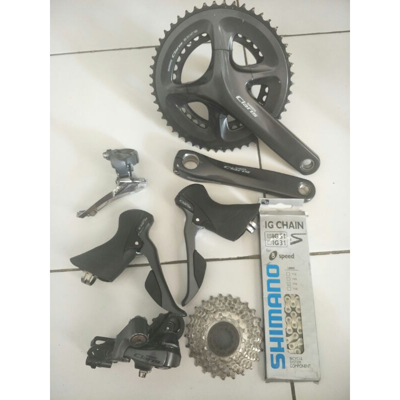 Groupset Roadbike Shimano Claris R2000 8 speed BEKAS