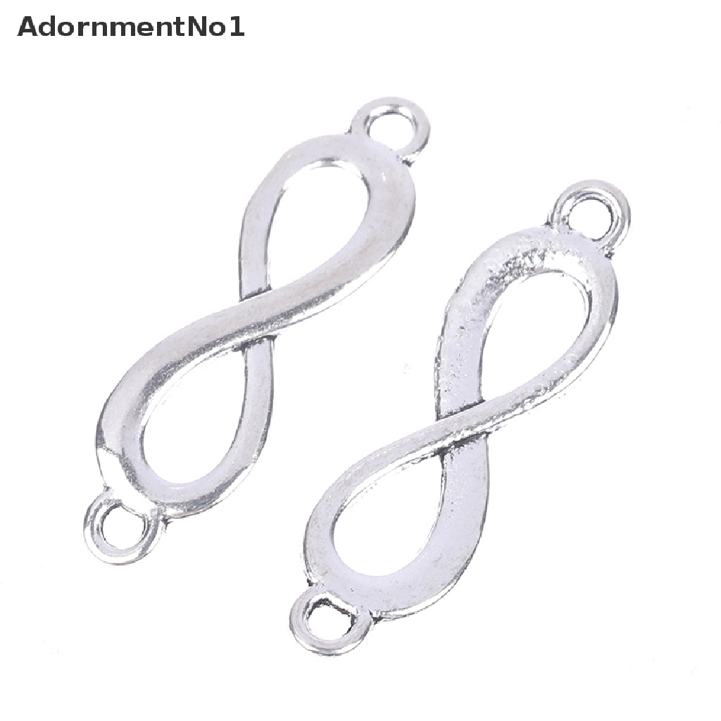 (AdornmentNo1) 20pcs Charms Link Simbol Infinity Warna Silver DIY