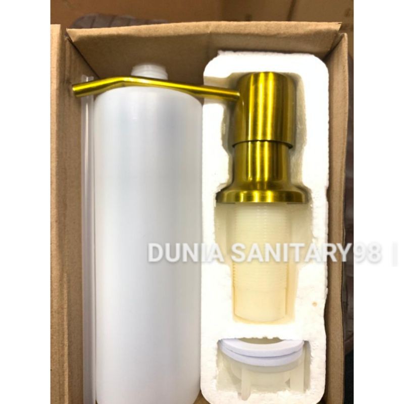 Soap Dispenser Wastafel Bak cuci piring Tempat sabun Tanam GOLD Kitchen Sink