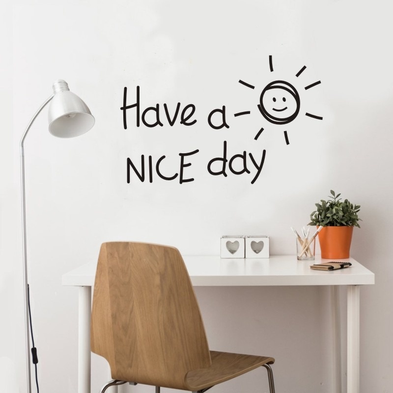 Retaily - STC001 Stiker Motivasi Wallpaper Tembok Kaca Dinding Quote Have A Nice Day Wall Sticker