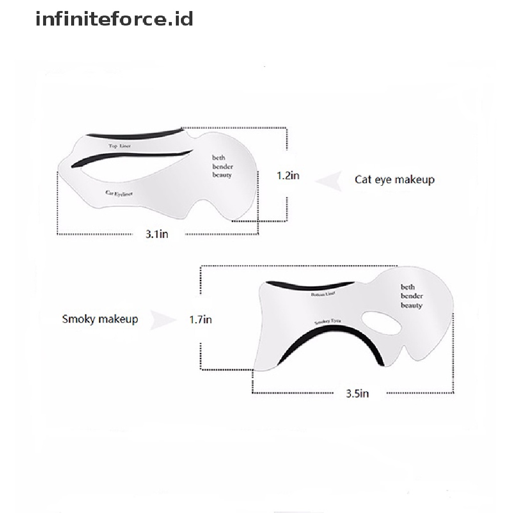 Infiniteforce.id Kartu Cetakan Eyeliner / Eyebrow / Eyeshadow Untuk Makeup / Kosmetik Wanita