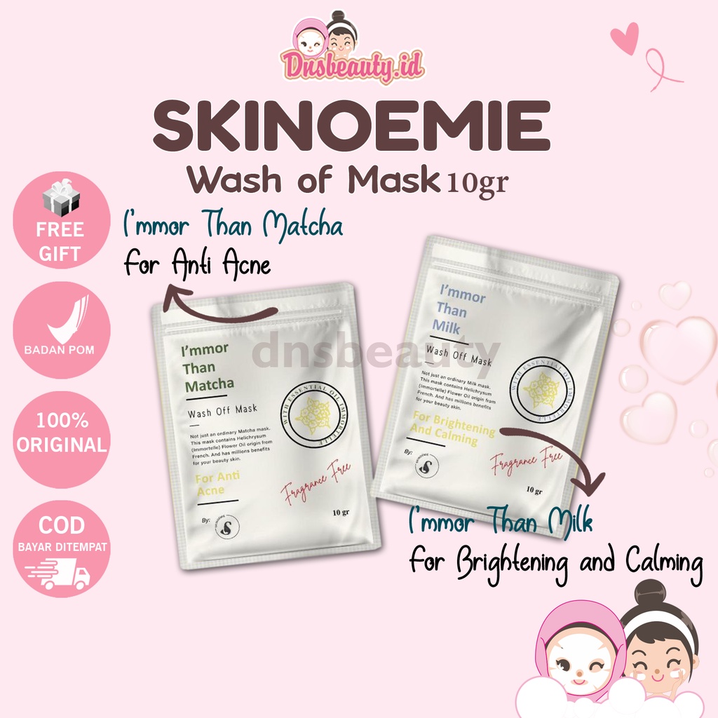 [BUY 1 Get 1 FreeGift] SKINOEMIE MASKER WAJAH 10g I'mmor Than Matcha dan I'mmor Than Milk Masker Ski