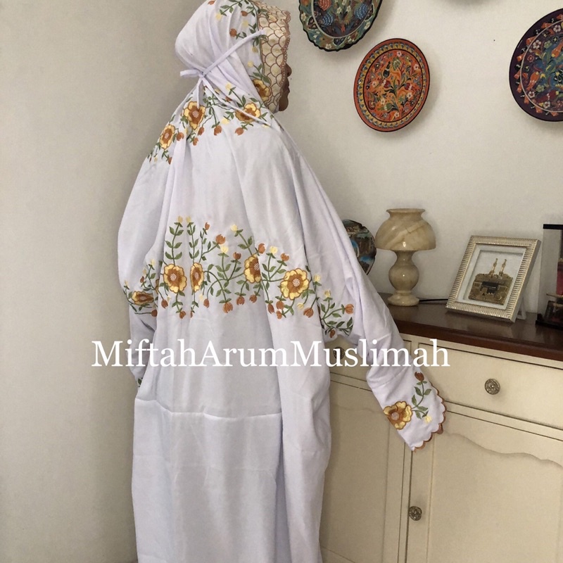 Mukena Terusan Bordir Katun Micro Dewasa