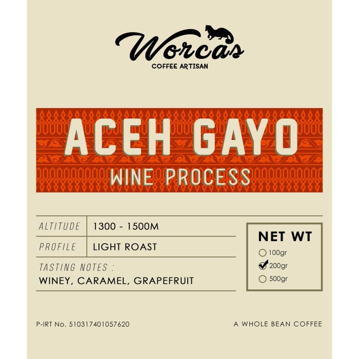 

Ds0Ds1D Kopi Arabica Aceh Gayo "Wine" 200 Gram Light Roast (Biji/Bubuk) - Kopi Biji Ds20X11