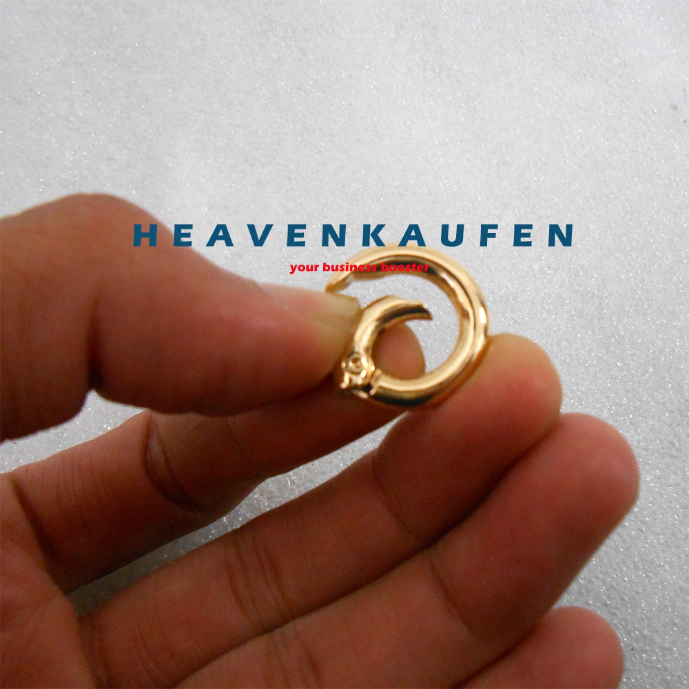 Ring Bulat Buka - Tutup Kecil Diameter Lubang 1,3 cm Tebal 3 mm Gold Emas Muda