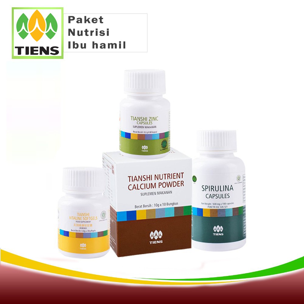 Paket Nutrisi Ibu Hamil Tiens | 2Zinc + 2Nhcp + 2Spirulina + 2Vitaline