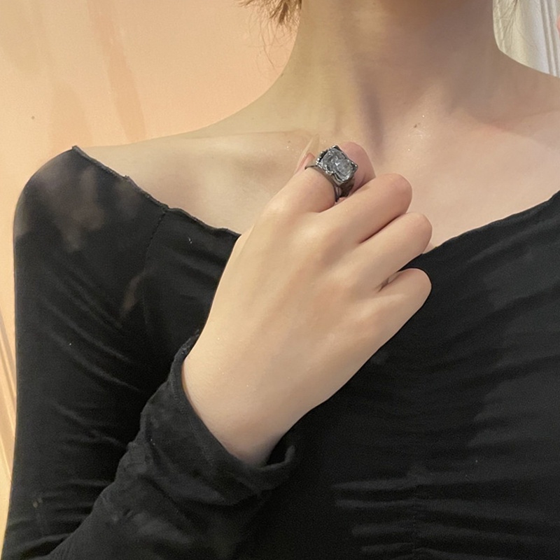 Cincin Sterling Silver 925 Handmade Bentuk Geometri Asimetris Untuk Wanita