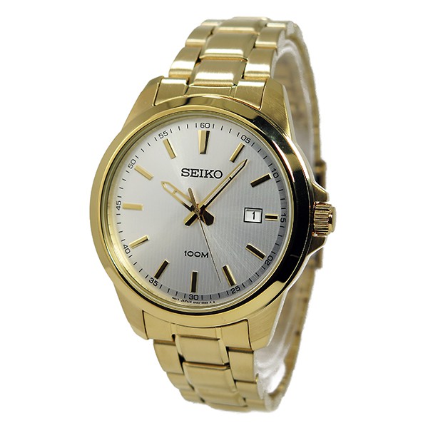 Seiko Quartz SUR158P1 Gold Plated Bracelet | Jam Tangan Pria SUR158