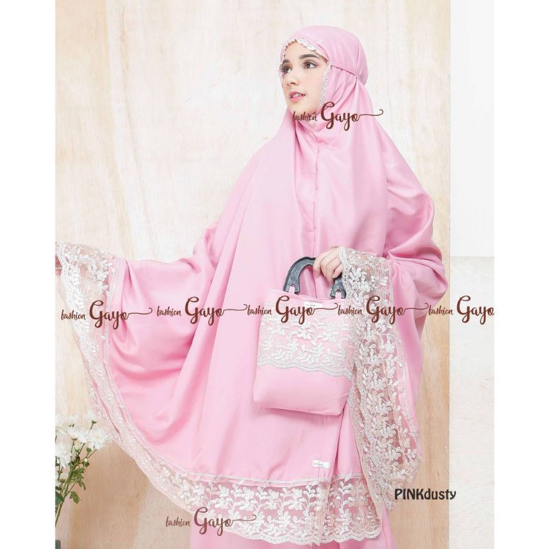 Mukena Traveling/ Mukena Gayo/mukena katun renda premium/mukena murah berkualitas/mukena salenaa gay