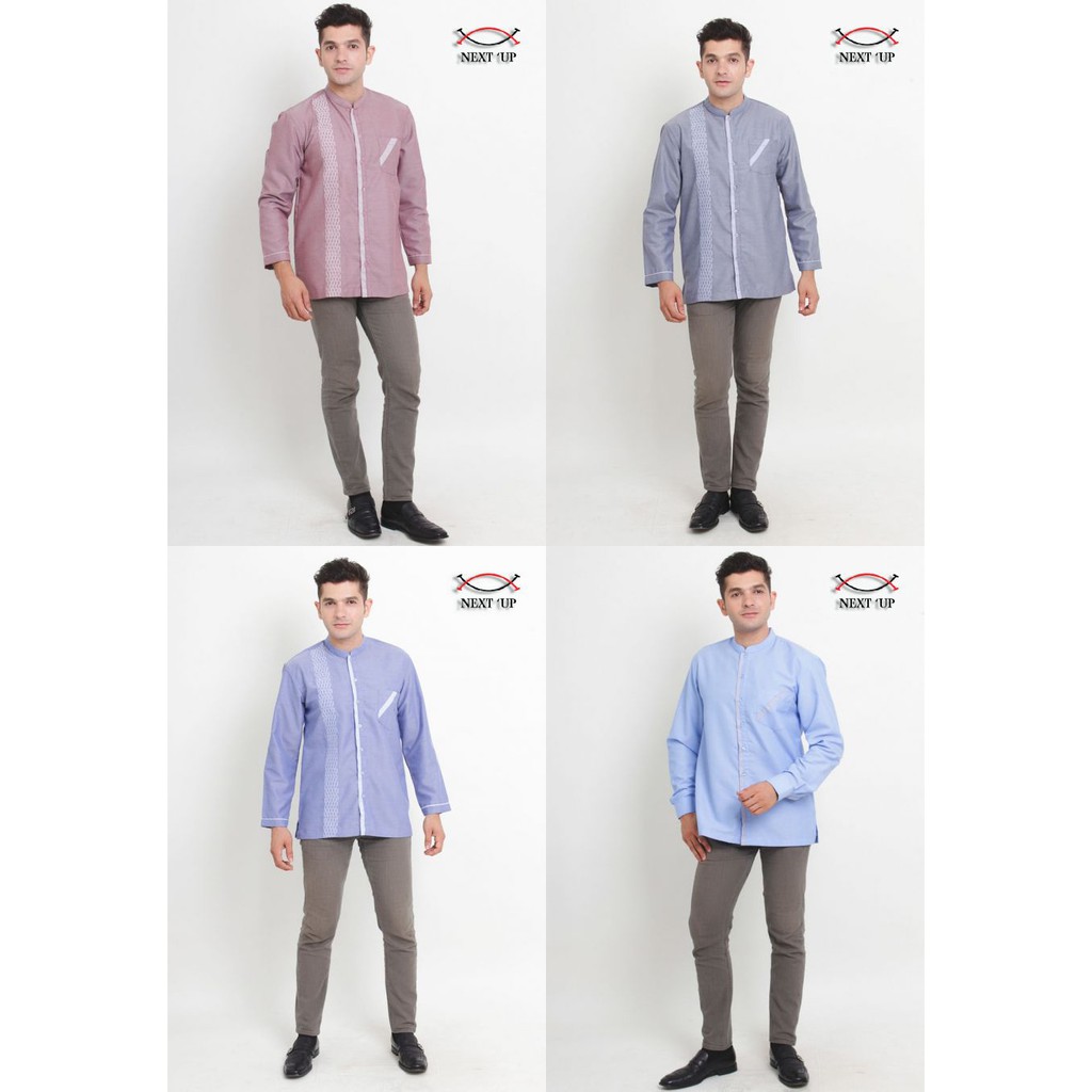 Baju Koko Pria Muslim Lengan Panjang Baju Koko Bordir NEXTUP1173