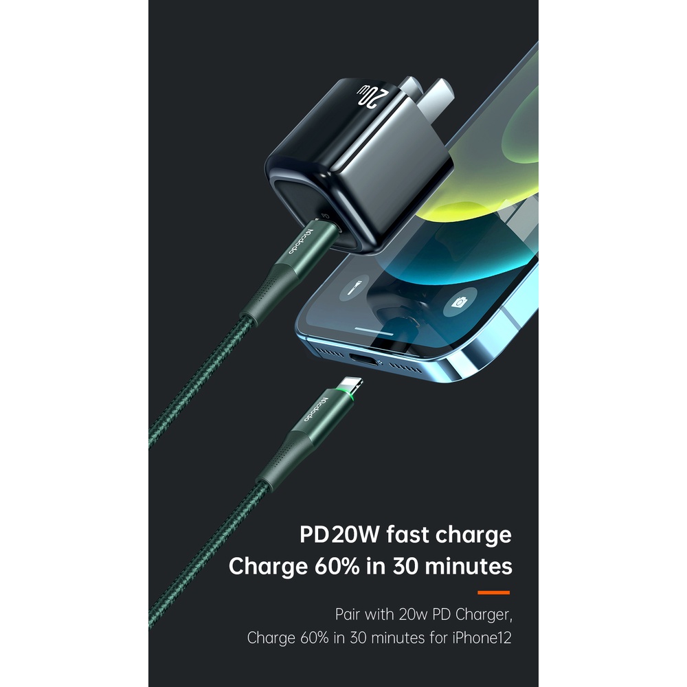 Mcdodo Type C to Lightning Cable iPhone Fast Charging 3A PD 3.0 20W