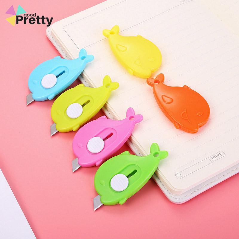 Mini Kartun Pemotong Utilitas Kecil Portabel Pemotong Unboxing Wortel Dolphin Whale Art Paper Cutter - PD