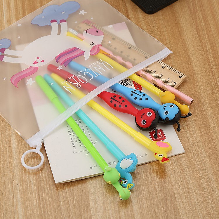 KOTAK PENSIL TRANSPARAN MOTIF UNICORN LUCU UNIK / KOTAK PULPEN / TEMPAT ALAT TULIS FS PP104-1