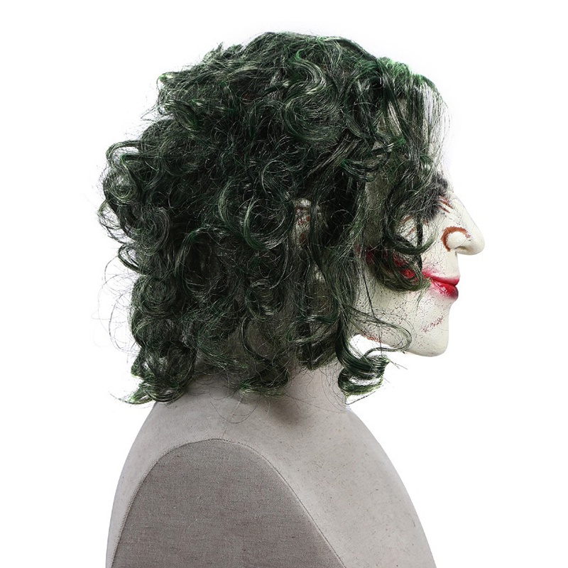 Topeng Badut Joker Seram Warna Hijau Untuk Cosplay Halloween