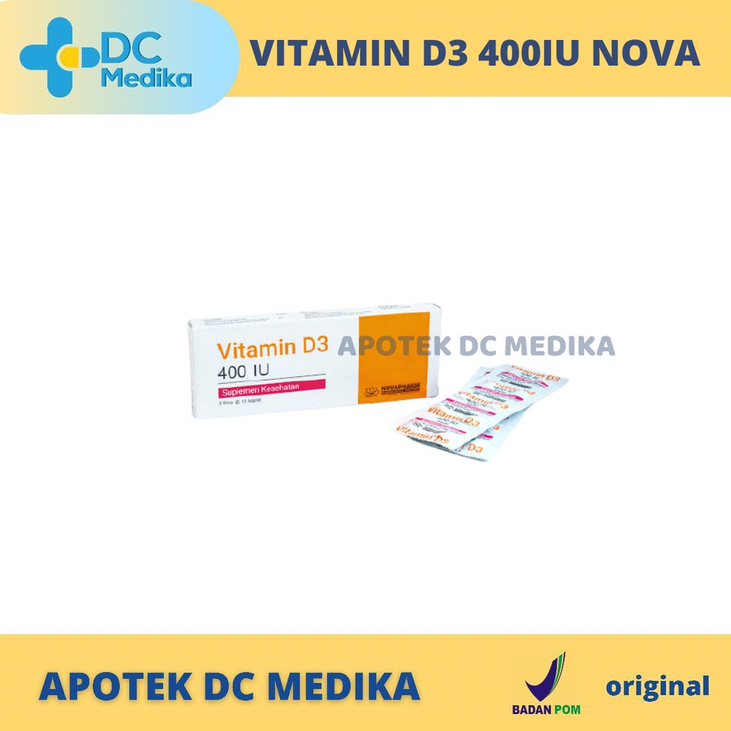 VITAMIN D 400 IU NOVA 1 Strip 10 Tablet / Vitamin D / Vitamin D 400iu / Vitamin daya tahan tubuh