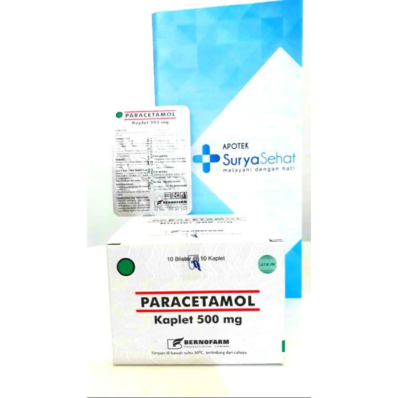 Paracetamol 500mg Generik 1 strip isi 10 kaplet Nyeri, Demam, Pusing hilang!