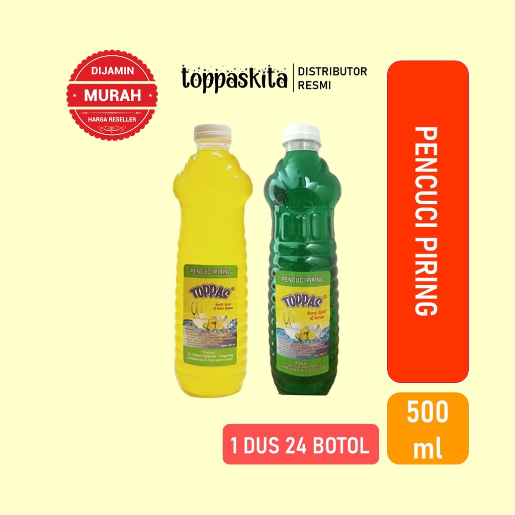 Toppas Sabun Cuci Piring / Cuci Tangan / Pembersih Lantai / Karbol / Softener / Multipurpose Cleaner / Pelicin Setrika  / Deterjen Cair 500ml (Gojek/Grab)