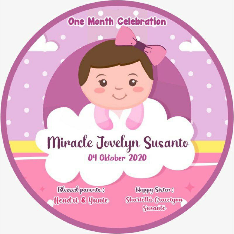 

STIKER LABEL UNTUK TUMPENG MINI / BOX UKURAN DIAMTER 8 CM
