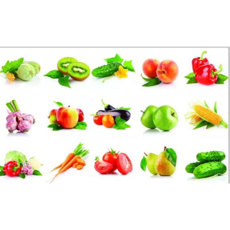 STIKER WALLPAPAER DAPUR KACA DINDING 74 X 45 cm MOTIF BUAH KECIL