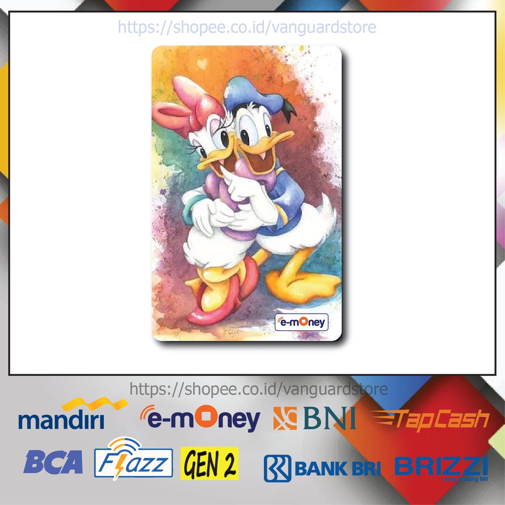 KARTU E MONEY E TOLL DONALD DUCK COUPLE ANIME 45 EMONEY MANDIRI FLAZZ BCA TAPCASH BRIZZI BRI-1 SISI