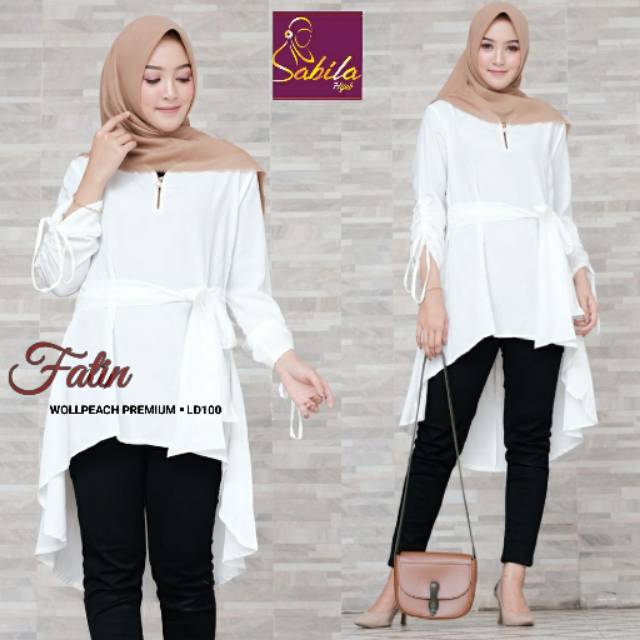 Tunik putih/baju putih/atasan putih