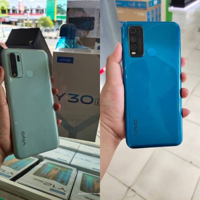 Ready Vivo Y30i Ram 4 64 Baru Warna Dazzle Blue Dan Moonstone White Shopee Indonesia