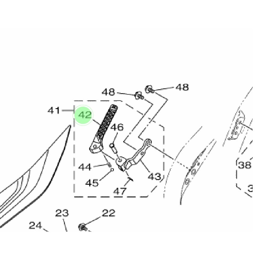 BESI FOOTSTEP FOOT STEP REST INJEKAN KAKI BELAKANG KANAN AEROX 155 LAMA &amp; NEW - LEXI ORI YGP  B65-F7441-00