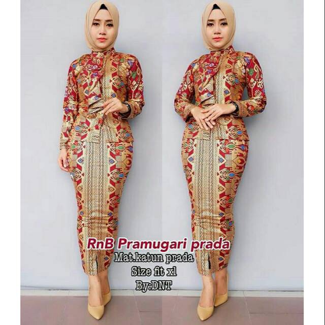 Metamorfashion_ Setelan Rok Blus Rnb Pramugari Dasi Prada Etnic Busana Kerja Cantik