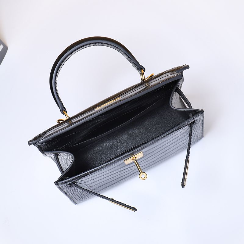 TAS KELLY 25 22 CROCODILE SKIN PATTERN HANDBAG